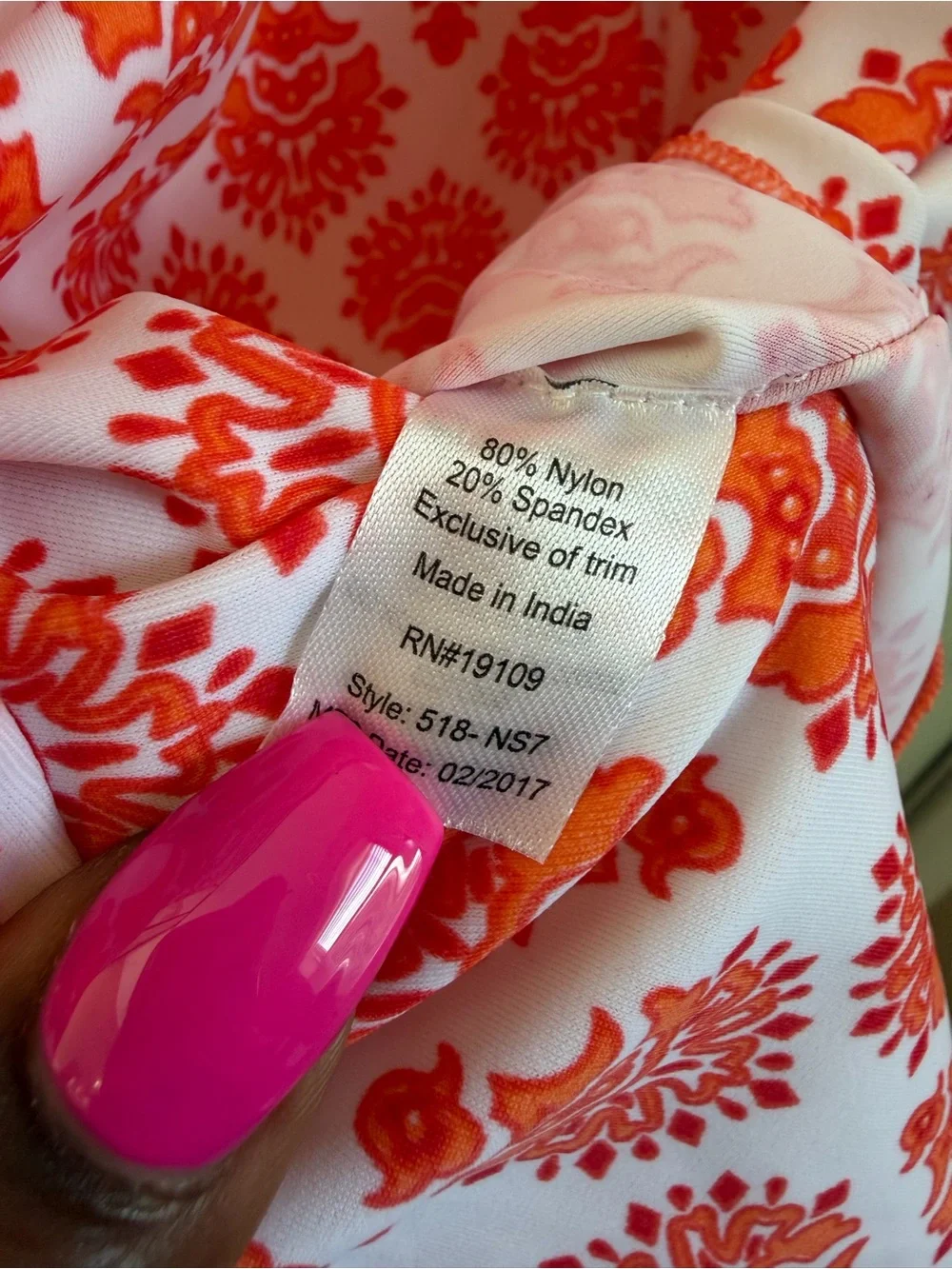 Cabana Life Coral Printed V-Neck Tunic Dress/Swim Cover-Up